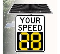 Panneau solaire de limitation de vitesse, affichage LED, mesure de la vitesse jusqu'à 300 m, limitation de vitesse réglable, dispositif de sécurité d'avertissement routier, résistant aux intempéries