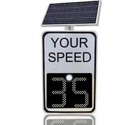 Panneau solaire de limitation de vitesse avec télécommande, écran LED de 61 x 61 cm, alerte automatique rouge/vert pour détection de survitesse, haute visibilité jour/nuit