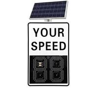 Panneau solaire de limitation de vitesse radar, affichage LED, alertes automatiques rouge/vert pour détection de survitesse, panneau de rétroaction jaune durable (50 x 70 cm, orange)