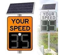 Panneau solaire de limitation de vitesse radar avec accessoires, panneau d'affichage LED d'avertissement de trafic, 61 x 88 cm