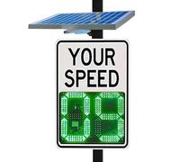 Panneau solaire de limitation de vitesse radar, panneau de rétroaction | Panneau de limitation de vitesse radar à énergie solaire avec un écran LED de 50,8 x 68,6 cm, fournissant un retour de