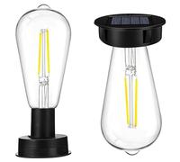 Panneau solaire de rechange pour lampes de jardin - 7 cm - Avec ampoule LED - Pièces de rechange pour lampes solaires - Éclairage extérieur (transparent, 16 x 7 cm)