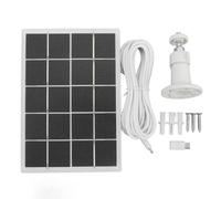 Panneau solaire de recharge pour caméra avec support, panneau solaire en silicium monocristallin 3 W 5 V pour caméras de sécurité, chargeur solaire Type C pour Ring Reolink et (Blanche)