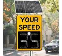 Panneau solaire de signalisation radar pour la sécurité routière des quartiers, télécommande réglable limitation de vitesse avec accessoires