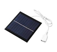 Panneau solaire de sortie USB avec câble attaché pour l'éclairage | Cellules solaires en silicium polycristallin, puissance 1 W, connexion USB pour projets d'éclairage solaire de jardin à