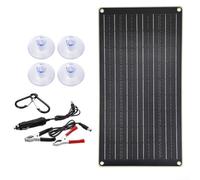 Panneau solaire d'extérieur portable 40 W 18 V avec deux ports USB pour charger les téléphones portables et les appareils de voiture, dispose d'une pince de batterie et d'une ventouse pour une