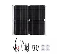 Panneau solaire double 12 v/5 v USB avec contrôleur cellules solaires étanches poly for chargeur de batterie voiture Yacht RV Une énergie Efficace Fiable(10W-Only Panel Kit)