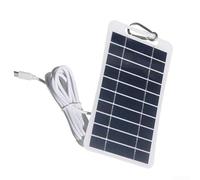 Panneau solaire en polysilicium 2 W 5 V pour caméras de sécurité | Conversion efficace de la lumière du soleil | Design compact 163 x 94 mm blanc pour jardin cour