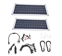 Panneau solaire en silicium monocristallin 2x10W, Kit de chargeur USB, panneau de charge solaire portable à haute efficacité pour camping-car, bateau, camping en plein air,