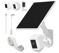 Panneau solaire et support mural 2 en 1 pour caméra Ring, chargeur solaire 6 W et support de caméra de sécurité extérieure à 360° pour projecteur Ring et batterie externe Cam Plus/Pro, USB-C vers