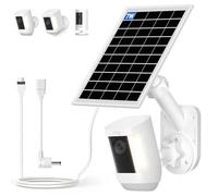 Panneau solaire et support mural 2 en 1 pour Ring Cam, chargeur solaire 7 W, compatible avec Ring Spotlight et batterie de caméra extérieure, réglable à 360°, résistant aux intempéries, 1 pièce