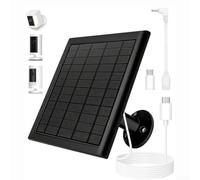 Panneau solaire étanche IP65 8 W pour caméras Ring - Adaptateur USB-C et câble de 3 m inclus - Chargeur extérieur pour projecteur Up Cam Pro (noir)