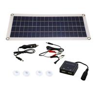 Panneau solaire flexible 1 x 8 W 12 V, double USB/DC, pour recharge de batterie de voiture et camping