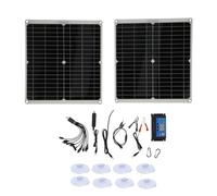 Panneau solaire flexible 2 x avec contrôleur et câble pince batterie - Haute efficacité, double port 1A, kit compact pour voiture, camping et activités outdoor