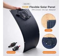 Panneau solaire flexible ETFE de 110 W, modules photovoltaïques portables de 18 V avec 6 œillets, connecteur MC4, boîte de jonction étanche pour système d’alimentation solaire hors réseau pour 2pcs 11