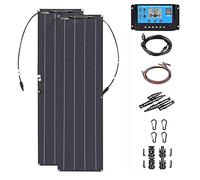 Panneau Solaire Flexible Portable 400 W 18 V 2 x 200 W Kit de système de Panneau Solaire monocristallin Hors réseau 40 A Contrôleur de Charge USB pour Camping-Car, remorque, b