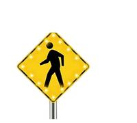 Panneau solaire for piétons de 24 po - Cadre en métal réfléchissant et antirouille de qualité technique(24inches)