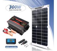 Panneau solaire kit complet 300W 18V Flexible solar cell haute efficacit+60A contrleur+Convertisseur 12v 120v 26 KIT PHOTOVOLTAIQUE