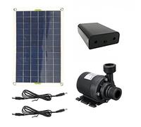 Panneau solaire, Kit de pompe de fontaine à eau solaire submersible, 50 W 800 L/H DC 12 V, pompe sans balais à faible bruit, fontaine de cascade extérieure, jardin, piscine, étang, bain d'oiseaux, déc