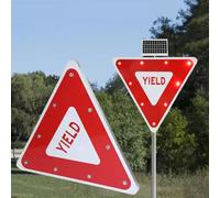 Panneau solaire LED clignotant YIELD, panneaux routiers lumineux en aluminium, rendement métallique, pour rues, quais, usines
