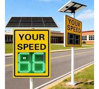 Panneau solaire LED radar de vitesse, affichage clignotant d'avertissement de circulation, tableau de sécurité communautaire pour rues et quartiers
