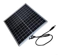 Panneau solaire monocristallin 12 W 23,5 x 22,5 cm avec connecteur DC, module PV étanche IP65 pour extérieur pour chargement de batterie (port DC)