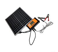 Panneau solaire monocristallin 12 W avec interface rapide CC IP65 résistant à l'eau et à la poussière 23,5 x 23,5 cm Panneau solaire et contrôleur Alimentation extérieure pour ventilateurs de camping