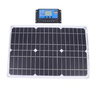 Panneau Solaire Monocristallin 18w 280x420 avec Contrôleur, Noir | Charge 5v 12v 1,7a 1,5a, Design Étanche avec Trou Suspendre, pour Activités Extérieures