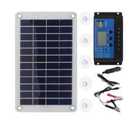 Panneau Solaire Monocristallin 18w Noir Double USB et Dc | Kit Extérieur Pratique, Revêtement Polyéthylène Avancé, pour Tourisme et Élevage, Contrôleur 30a