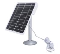Panneau solaire monocristallin 20 W pour caméras de sécurité avec USB-C 5 V et pour interface Android, support réglable à 360°, câble 3M (type C)