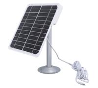 Panneau solaire monocristallin 20 W pour caméras de sécurité extérieures - 5 V USB-C et charge, IP66 résistant aux intempéries, support réglable à 360 °, câble (type C)