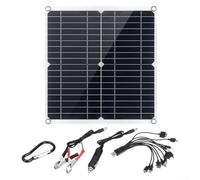 Panneau solaire monocristallin 50 W, kit solaire portable pour camping avec double chargeur USB pour téléphone, chargeur de batterie 12 V pour caravane, bateau, camping-car, module d'alimentation