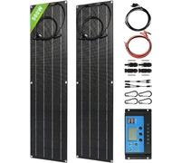 Panneau solaire monocristallin 500 W - Alimentation hors réseau 12 V pour camping-car, abri de jardin, caravane, bateau - Design compact