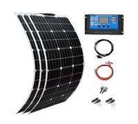 Panneau Solaire Monocristallin Souple 300 Watts Kit de Panneaux Solaires Plug and Play Portable Maison Balcon avec Contrôleur Charge 40A pour Maison Caravane Bateau 3 * 300W