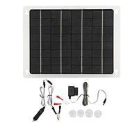 Panneau Solaire, Panneau Solaire de Chargeur de Batterie Solaire de Polysilicium de 20W 12V avec le Double Port de Remplissage D'USB et Câble D'Obd, pour la Voiture, Rv, Bateau,