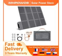 Panneau solaire pliable MHPOWOS 120W avec sorties USB-C/DC, chargeur de batterie portable pour camping en plein air, étanche. 120W Solar panel