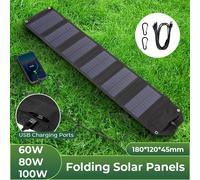 Panneau solaire pliant 60W/80W/100W USB 5V, chargeur solaire Portable, batterie externe pour Camping en plein air, randonnée + câble 60W Camouflage