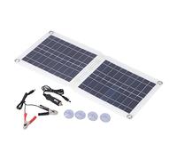 Panneau Solaire Polycristallin 18V 10W, Chargeur de Batterie Voiture Pliable avec Double USB - Haute Efficacité, Design Ergonomique avec Ventouse, Charge Pratique pour Téléphone