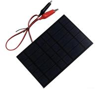 Panneau solaire polycristallin 25 W 5 V pour économie d'espace - Module résistant aux intempéries avec pinces crocodiles pour petites lampes électroniques de jardin d'extérieur
