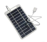 Panneau solaire polycristallin 2W 5V avec port USB, chargeur étanche portable avec poignée pour activités de plein air