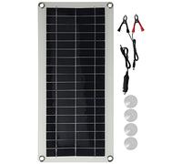 Panneau Solaire polycristallin Flexible 20 W, Double Chargeur Solaire USB avec ventouses pour lampadaire Solaire, Batterie de Voiture, Silicium monocristallin 43,5 x 20 cm