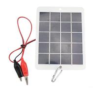 Panneau solaire portable 10 W 5 V avec pinces crocodile, chargeur extérieur en silicone polycristallin pour batterie 3,7-5 V, pompe ventilateur de lampe de jardin, noir