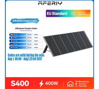 Panneau solaire portable AFERIY AF-S400A1 400W, chargeur solaire monocristallin pliable avec un rendement de conversion de 23%, revêtement ETFE résistant aux intempéries IP65, ports de sortie Argent