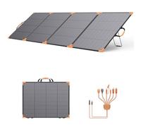 Panneau solaire portable biface 400 W, chargeur solaire pliable léger 33 V pour centrales électriques, rendement élevé de 23,5%, étanche IP68, avec 3 supports renforcés pour le camping