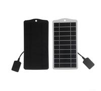 Panneau solaire portable étanche 2 5 W 5 V sortie USB pour un chargement fiable des téléphones et banques (noir)