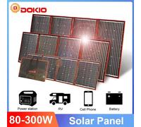Panneau solaire portable pliable Dokio 18V 80W 100W 200W avec contrôleur 12V, panneau solaire flexible pour la maison, le camping et les voyages 100w