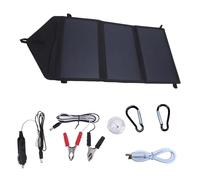 Panneau solaire portable pliable | Valise solaire monocristalline | Double USB 100 W pour ordinateur portable, smartphone, tablette, banque d'alimentation pour la pêche, les voyages en voiture, les