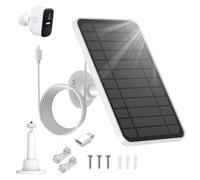 Panneau solaire pour caméra 5 V 4 W compatible avec Eufycam 2C/Eufycam 2C Pro, Eufycam 2/2 Pro, Eufycam E20/Eufycam E40, avec support de réglage à 360°, câble de charge de 9,8 pieds