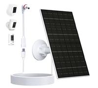 Panneau solaire pour caméra annulaire, 7 W, compatible avec Ring Stick Up Cam (2e/3e génération) & Pro, Spotlight Cam Plus/Pro (batterie), étanche IP66 avec adaptateur USB-C vers 3,5 mm, câble de 2,7