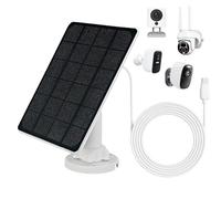 Panneau Solaire pour Caméra de Sécurité | Fixation Murale 3W/5W IP66 Étanche - Panneau Solaire Extérieur pour Caméra | pour Sonnette Camping Lampe Batterie, Maison École Restaurant